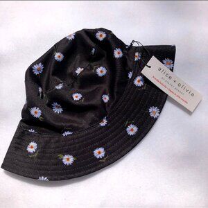 Alice + Olivia By Stacey Bendet Reversible Bucket Hat Daisy Print 100% Polyester